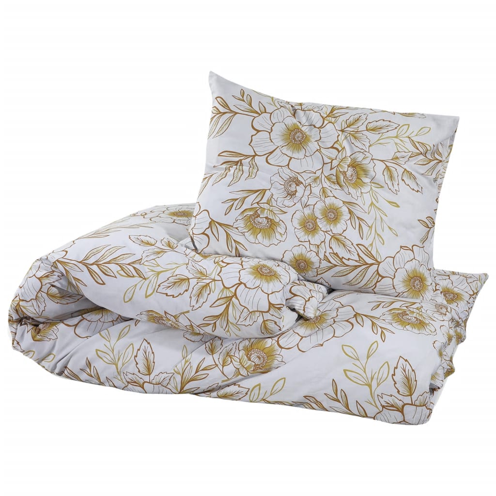 Set Copripiumino 200X200 Cm In Cotone Bianco E Marrone