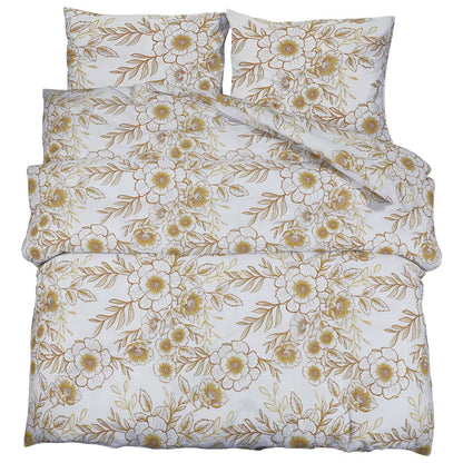 Set Copripiumino 260X240 Cm In Cotone Bianco E Marrone