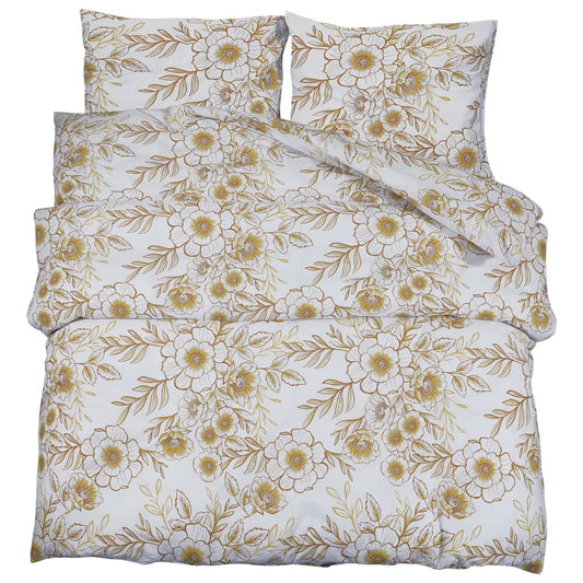Set Copripiumino 260X240 Cm In Cotone Bianco E Marrone