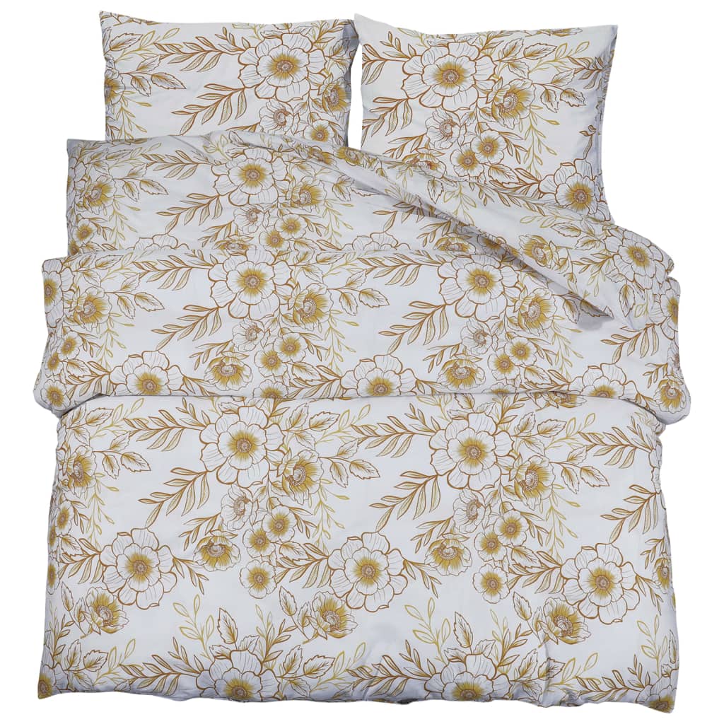Set Copripiumino 155X220 Cm In Cotone Bianco E Marrone