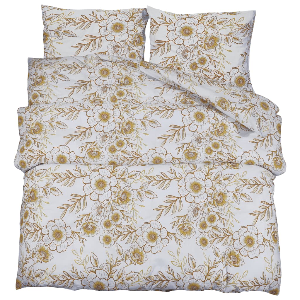 Set Copripiumino 200X220 Cm In Cotone Bianco E Marrone
