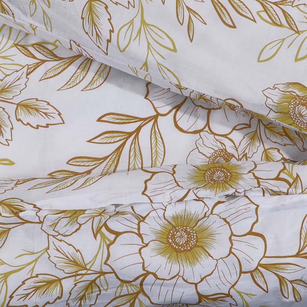 Set Copripiumino 200X220 Cm In Cotone Bianco E Marrone