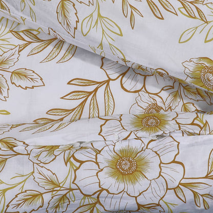 Set Copripiumino 200X220 Cm In Cotone Bianco E Marrone