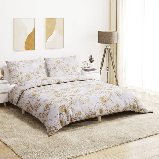 Set Copripiumino 225X220 Cm In Cotone Bianco E Marrone