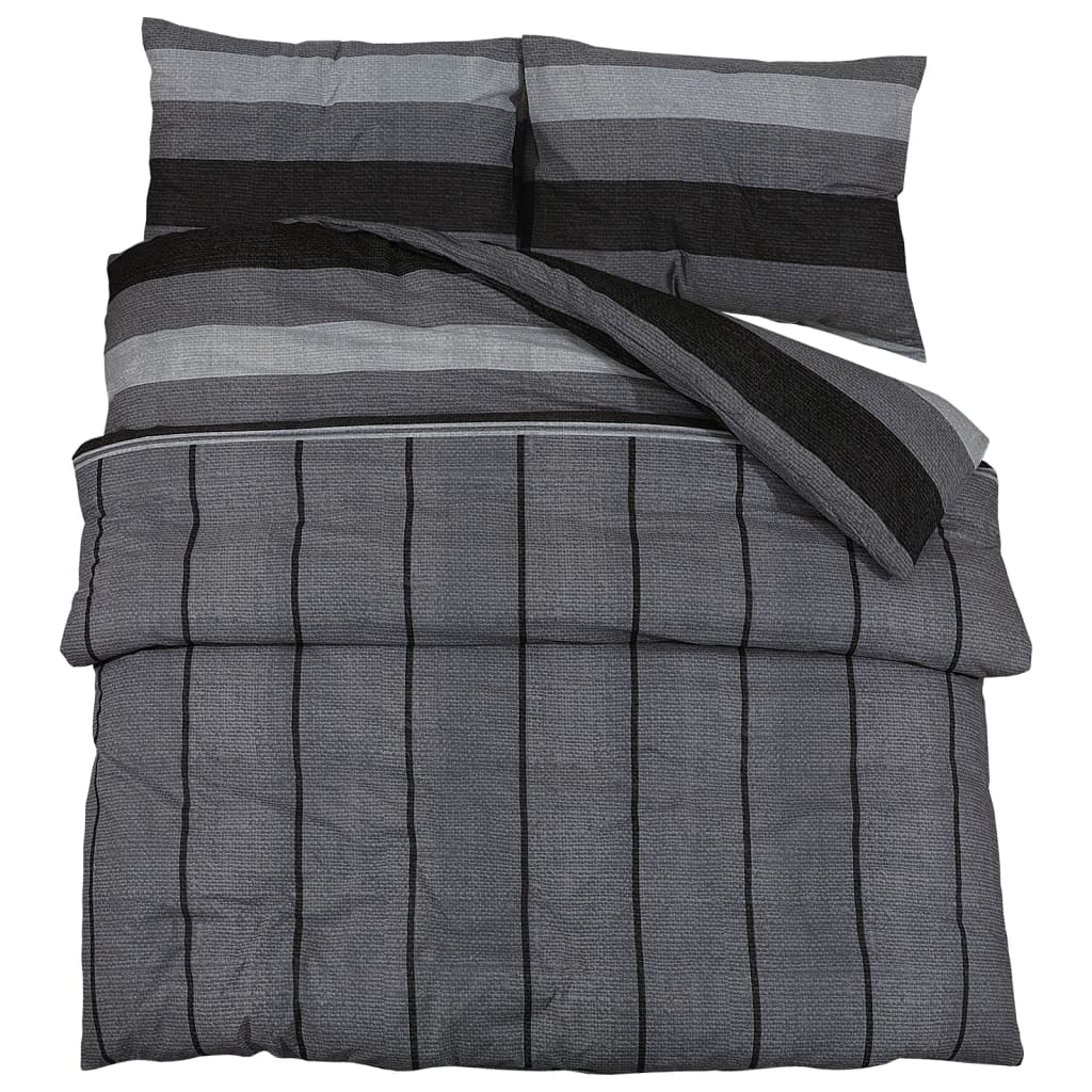 Set Copripiumino 240X220 Cm In Cotone Grigio Scuro