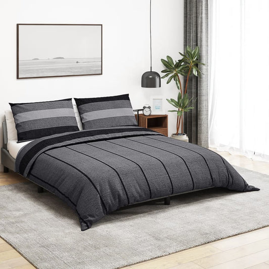 Set Copripiumino 240X220 Cm In Cotone Grigio Scuro