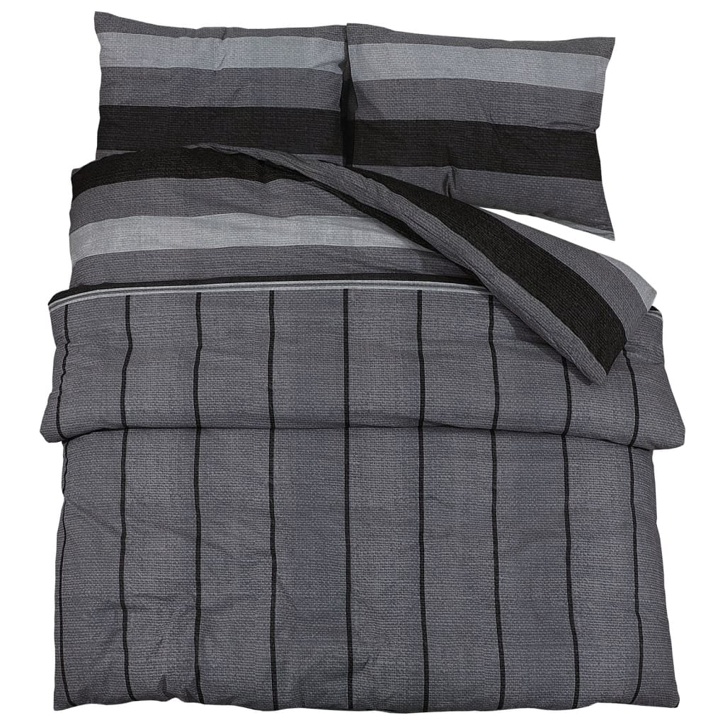 Set Copripiumino 220X240 Cm In Cotone Grigio Scuro