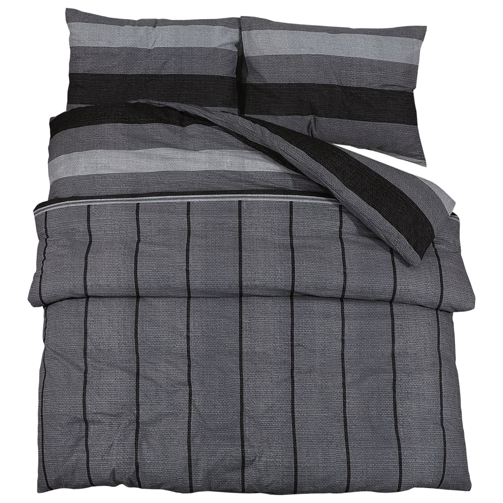 Set Copripiumino 200X220 Cm In Cotone Grigio Scuro