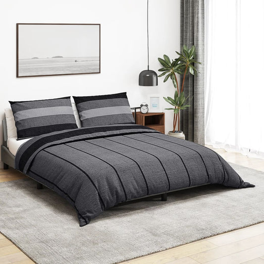 Set Copripiumino 200X220 Cm In Cotone Grigio Scuro