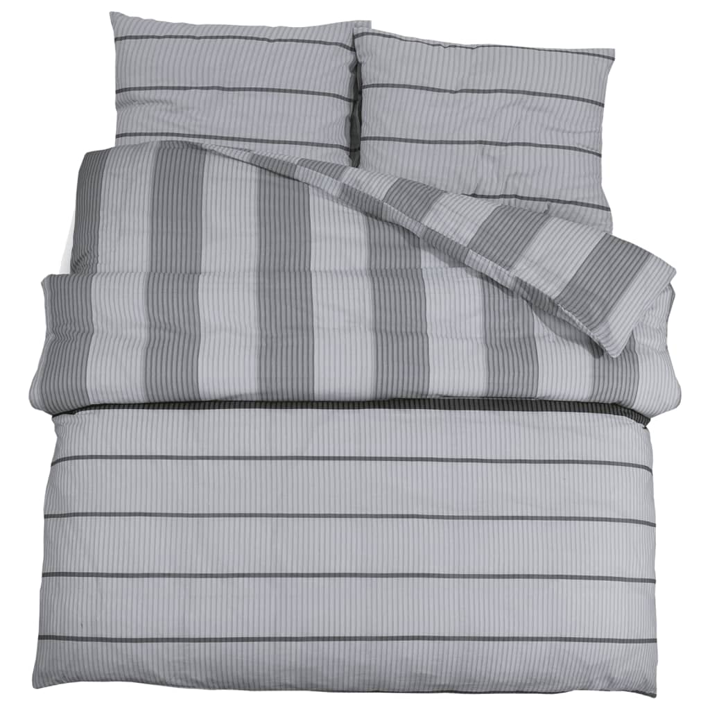 Set Copripiumino Grigio 200X200 Cm In Cotone Grigio Chiaro