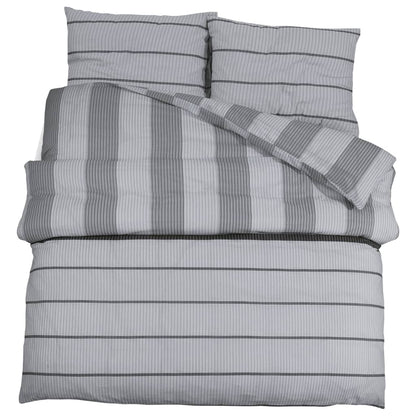 Set Copripiumino Grigio 200X200 Cm In Cotone Grigio Chiaro