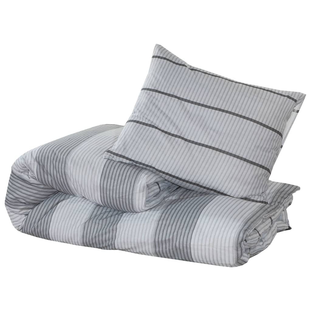 Set Copripiumino Grigio 200X200 Cm In Cotone Grigio Chiaro