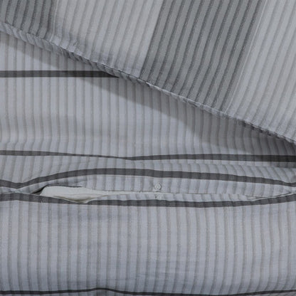 Set Copripiumino Grigio 200X200 Cm In Cotone Grigio Chiaro