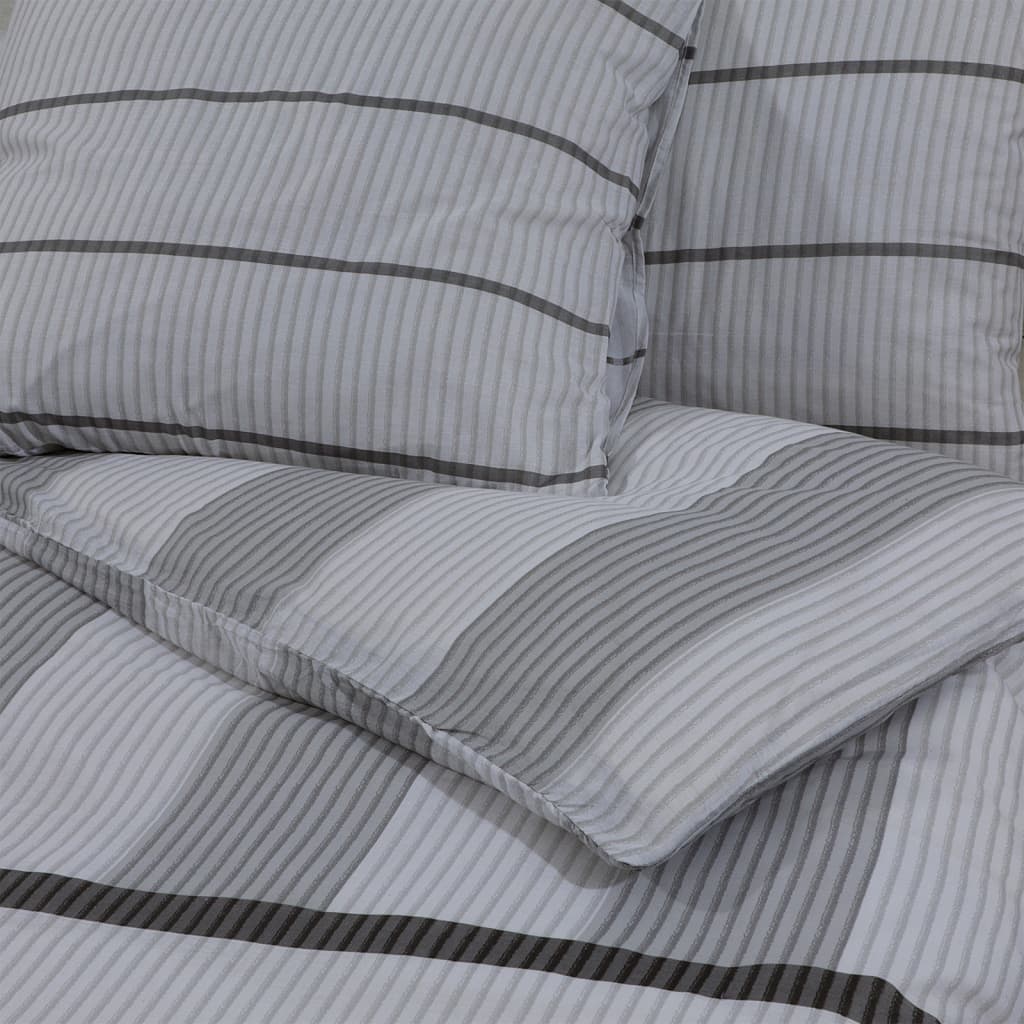 Set Copripiumino Grigio 200X200 Cm In Cotone Grigio Chiaro