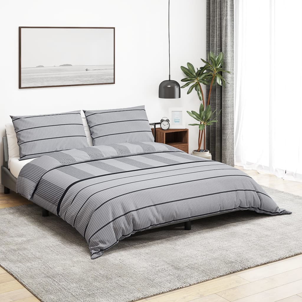 Set Copripiumino Grigio 200X200 Cm In Cotone Grigio Chiaro