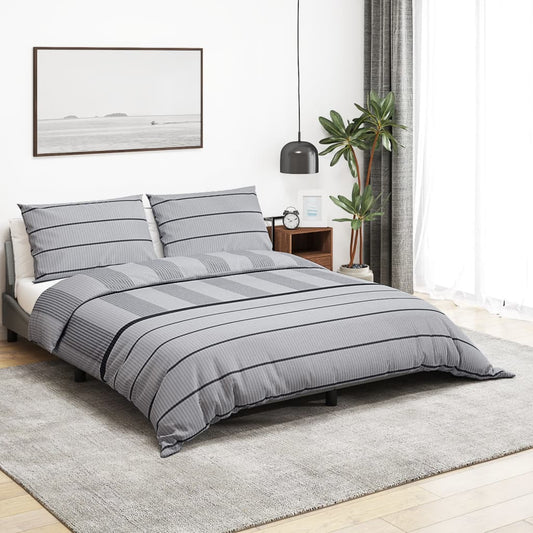 Set Copripiumino Grigio 200X200 Cm In Cotone Grigio Chiaro