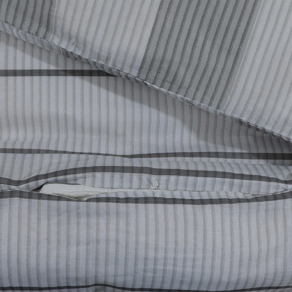 Set Copripiumino Grigio 240X220 Cm In Cotone Grigio Chiaro
