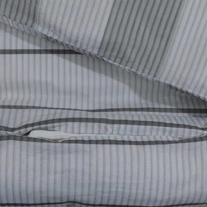 Set Copripiumino Grigio 240X220 Cm In Cotone Grigio Chiaro
