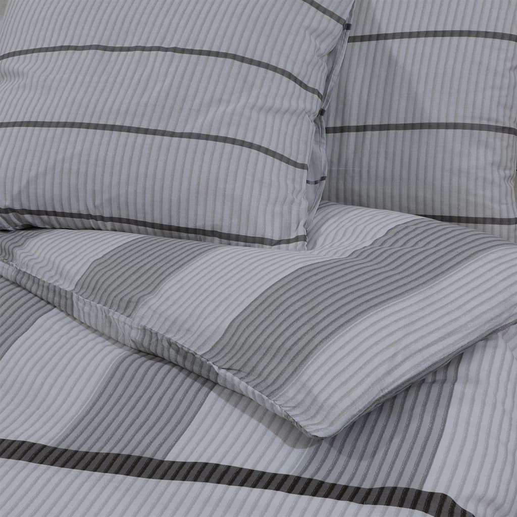 Set Copripiumino Grigio 240X220 Cm In Cotone Grigio Chiaro