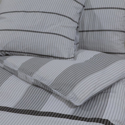 Set Copripiumino Grigio 240X220 Cm In Cotone Grigio Chiaro
