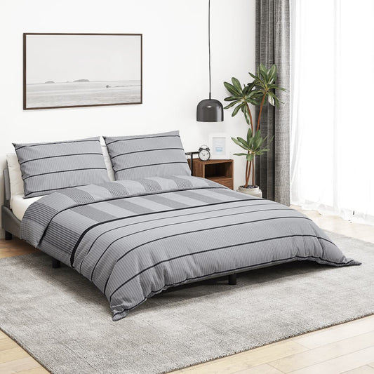 Set Copripiumino Grigio 240X220 Cm In Cotone Grigio Chiaro