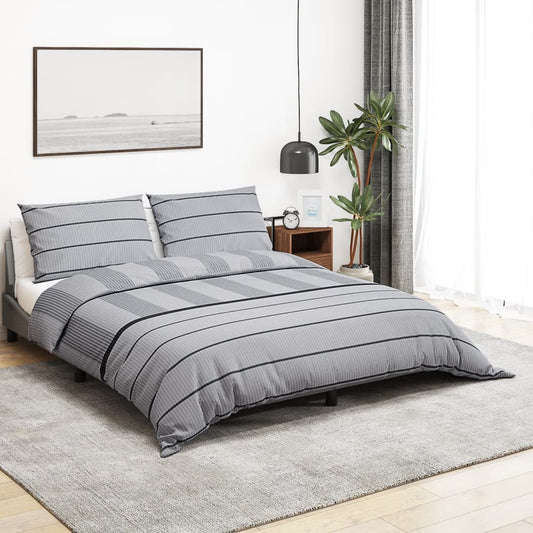 Set Copripiumino Grigio 200X200 Cm In Cotone Grigio Chiaro