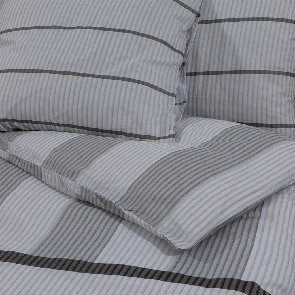 Set Copripiumino Grigio 220X240 Cm In Cotone Grigio Chiaro