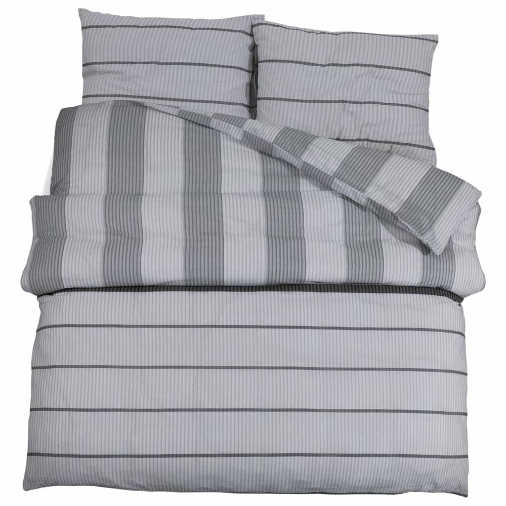 Set Copripiumino Grigio 260X240 Cm In Cotone Grigio Chiaro