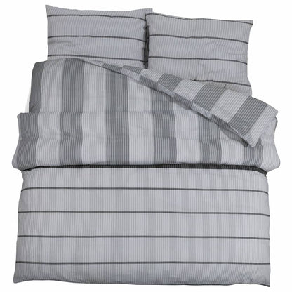 Set Copripiumino Grigio 260X240 Cm In Cotone Grigio Chiaro