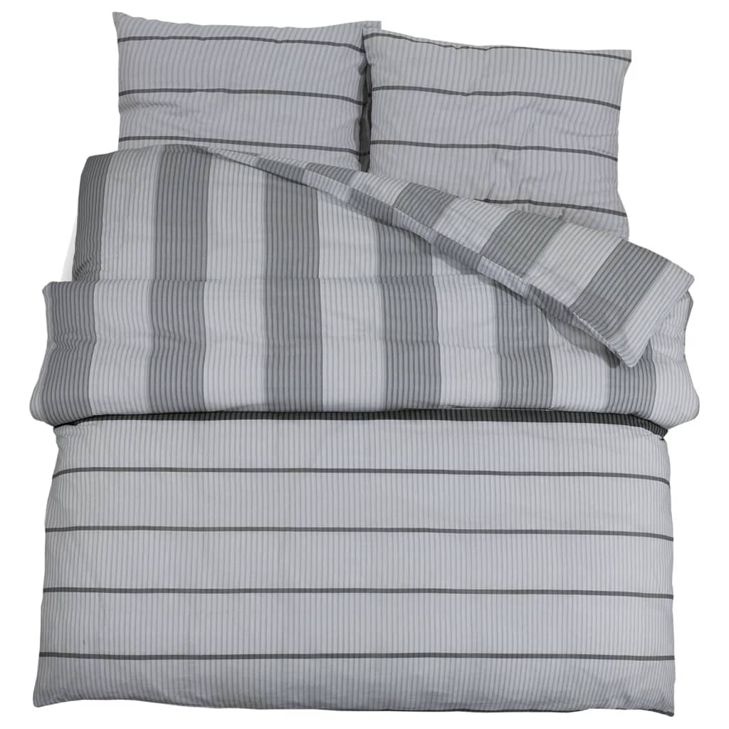 Set Copripiumino Grigio 200X200 Cm In Cotone Grigio Chiaro