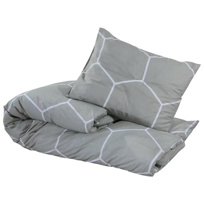 Set Copripiumino Grigio 200X200 Cm In Cotone Grigio E Bianco