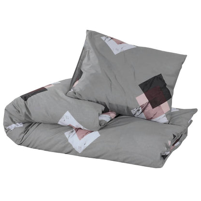 Set Copripiumino Grigio 140X200 Cm In Cotone Multicolore