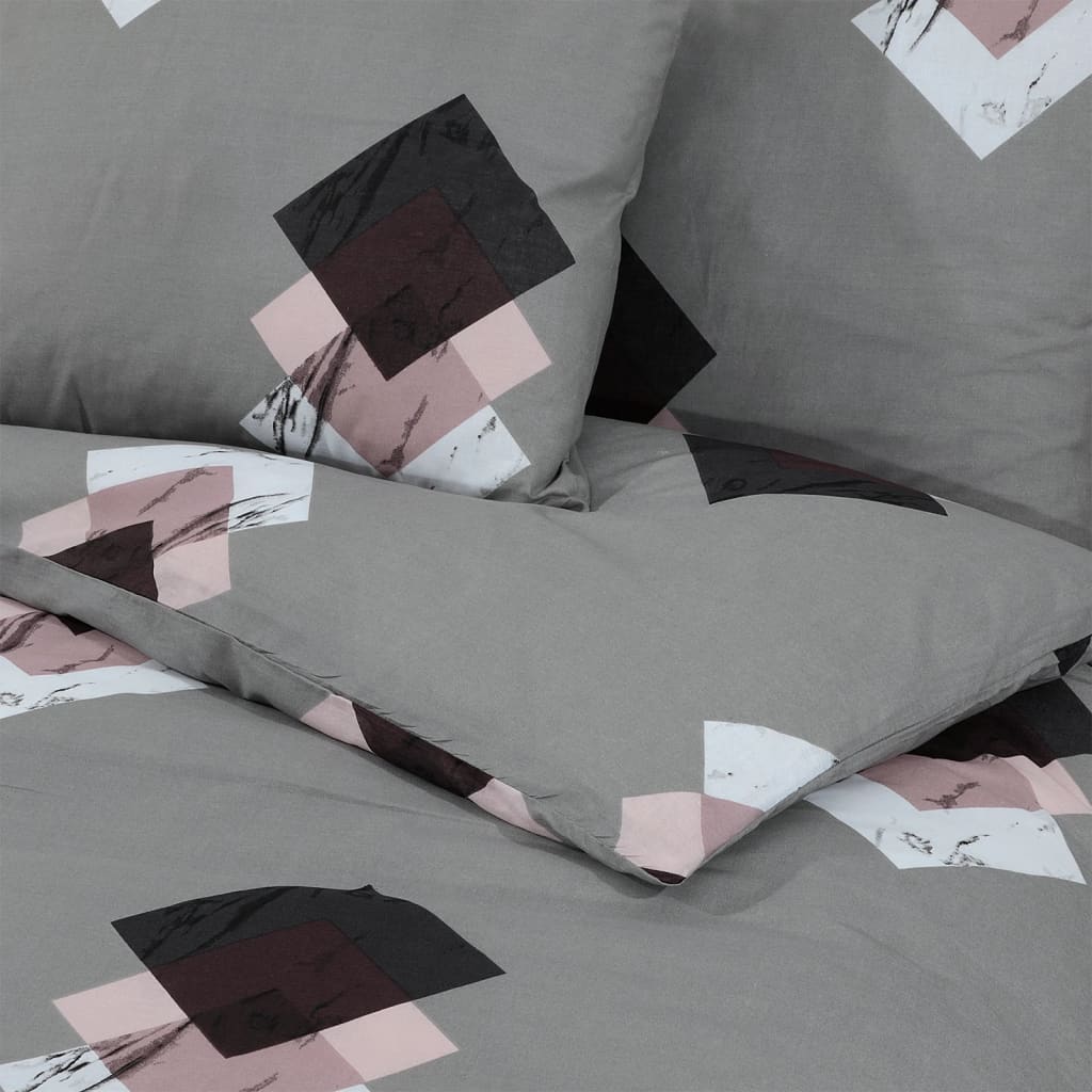 Set Copripiumino Grigio 140X200 Cm In Cotone Multicolore
