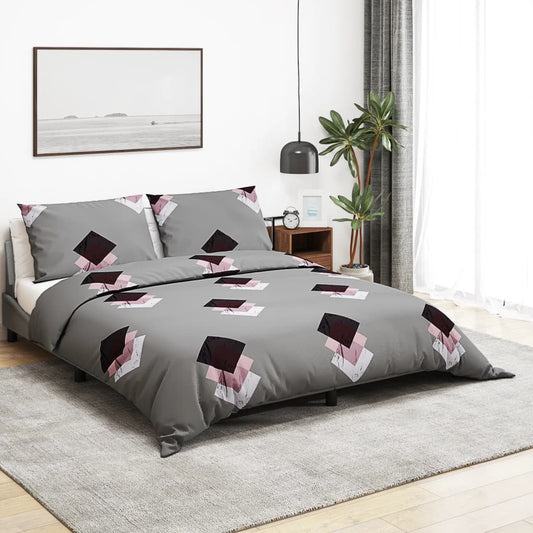 Set Copripiumino Grigio 140X200 Cm In Cotone Multicolore