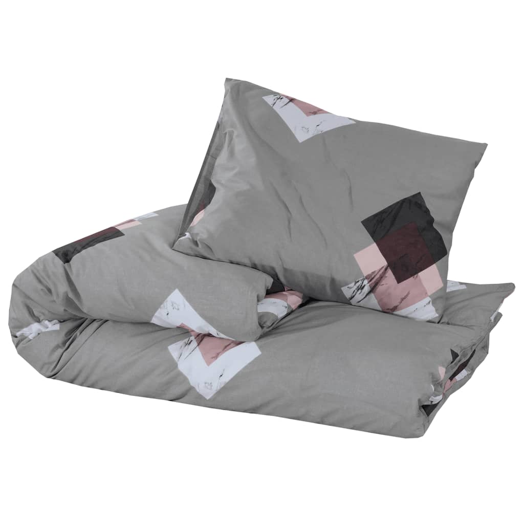 Set Copripiumino Grigio 140X200 Cm In Cotone Multicolore