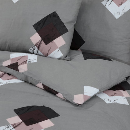 Set Copripiumino Grigio 140X200 Cm In Cotone Multicolore
