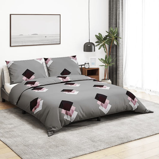 Set Copripiumino Grigio 140X200 Cm In Cotone Multicolore