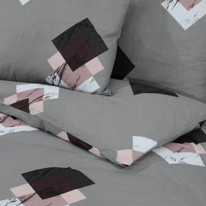 Set Copripiumino Grigio 135X200 Cm In Cotone Multicolore