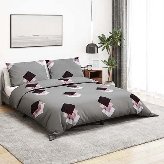Set Copripiumino Grigio 260X220 Cm In Cotone Multicolore