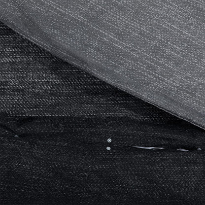Set Copripiumino Grigio Scuro 200X200 Cm In Cotone Grigio Scuro E Nero