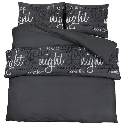 Set Copripiumino Nero 240X220 Cm In Cotone Nero E Bianco