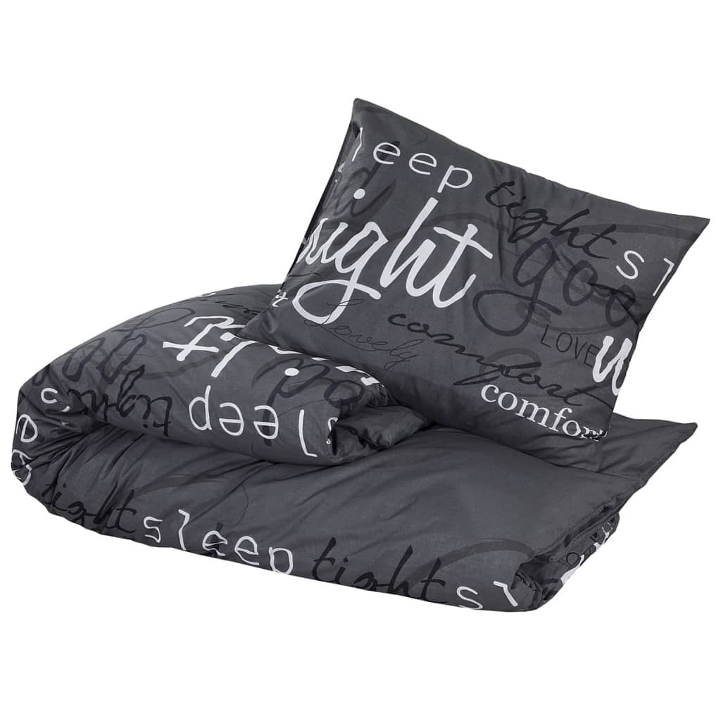 Set Copripiumino Nero 240X220 Cm In Cotone Nero E Bianco