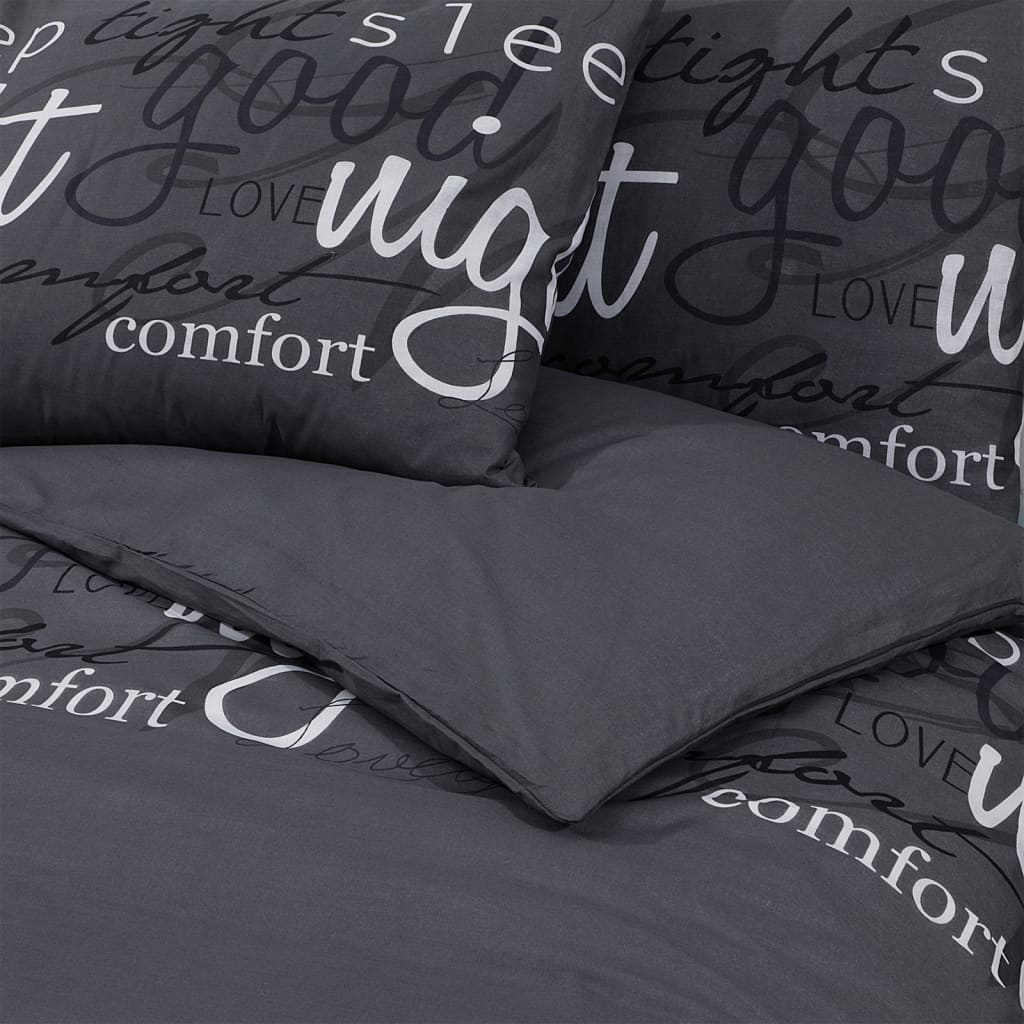 Set Copripiumino Nero 240X220 Cm In Cotone Nero E Bianco