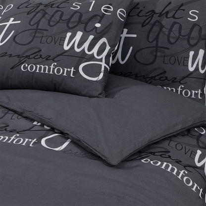 Set Copripiumino Nero 240X220 Cm In Cotone Nero E Bianco