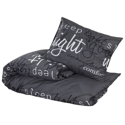 Set Copripiumino Nero 200X200 Cm In Cotone Nero E Bianco
