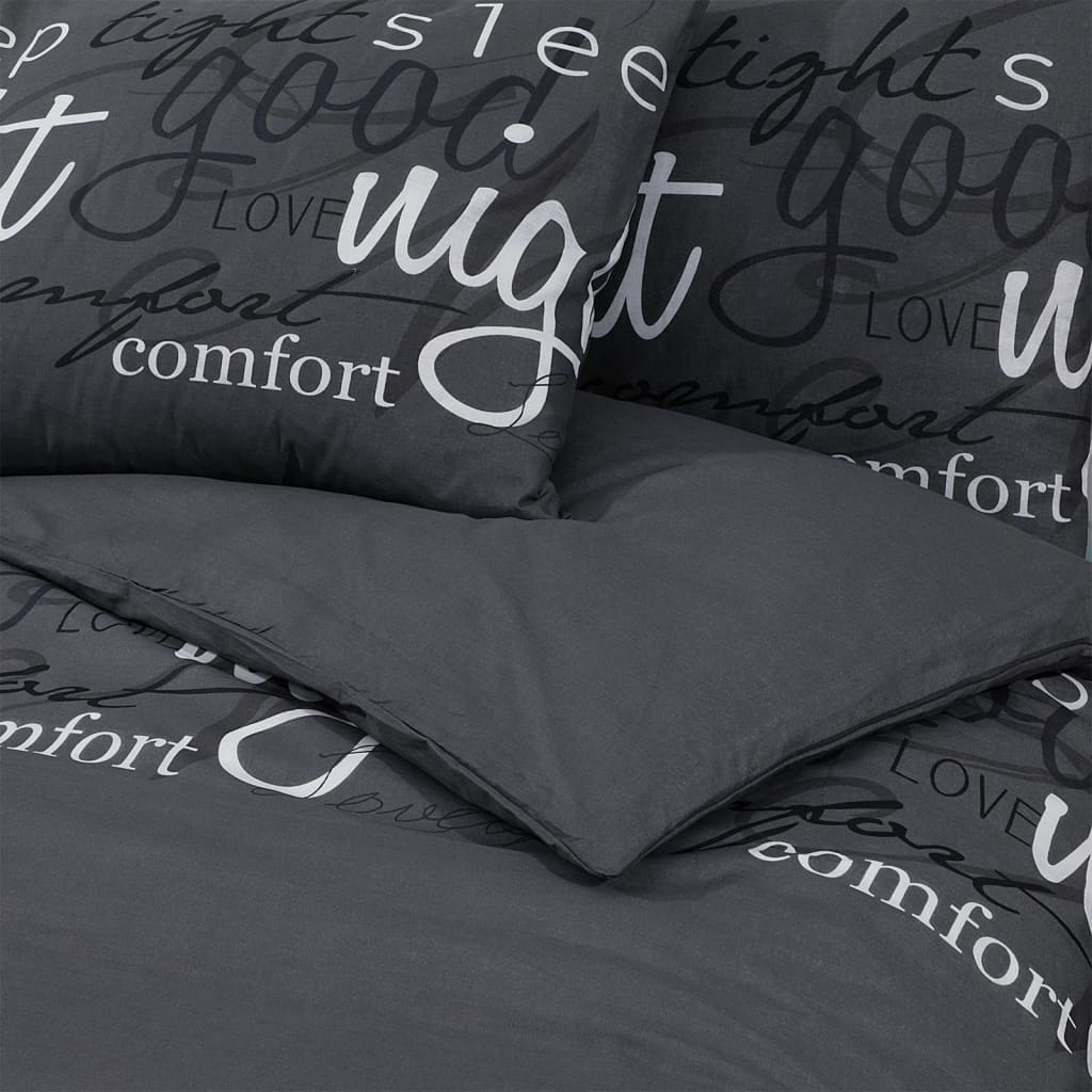 Set Copripiumino Nero 140X200 Cm In Cotone Nero E Bianco