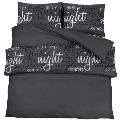 Set Copripiumino Nero 200X200 Cm In Cotone Nero E Bianco