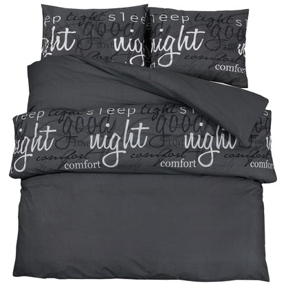 Set Copripiumino Nero 260X220 Cm In Cotone Nero E Bianco