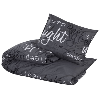 Set Copripiumino Nero 260X220 Cm In Cotone Nero E Bianco