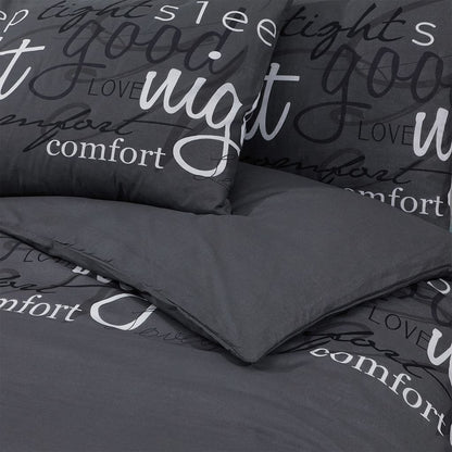 Set Copripiumino Nero 260X220 Cm In Cotone Nero E Bianco